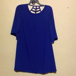 Apt.9 Dress Royal Blue Size 12 Sleeveless 3/4 Bell Sleeves Pullover Lining